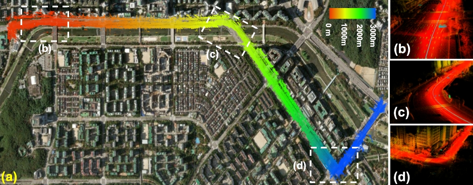 KAIST Urban 29 trajectory overlaid on Google Maps
